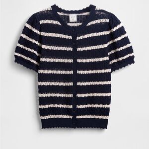 Gap × DÔEN Linen-Blend Pointelle Cardigan Medium